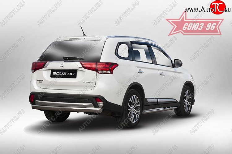 13 904 р. Защита заднего бампера Souz-96 (овал 75х42) Mitsubishi Outlander GF 2-ой рестайлинг (2015-2018)  с доставкой в г. Москва