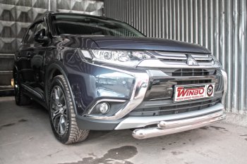 12 849 р. Защита переднего бампера Mitsubishi Outlander 2014+ Mitsubishi Outlander GF 2-ой рестайлинг (2015-2018)  с доставкой в г. Москва. Увеличить фотографию 1