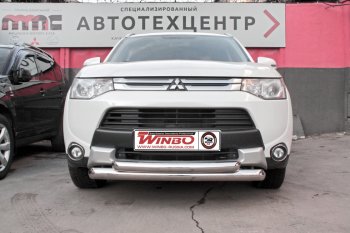 12 849 р. Защита переднего бампера Mitsubishi Outlander 2014+  Mitsubishi Outlander  GF (2015-2018) 2-ой рестайлинг  с доставкой в г. Москва. Увеличить фотографию 2