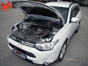 4 099 р. Упор капота MV-Tuning (двойной) Mitsubishi Outlander GF дорестайлинг (2012-2014)  с доставкой в г. Москва. Увеличить фотографию 1