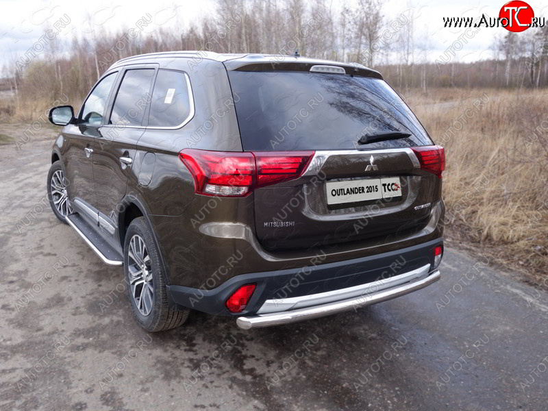 20 999 р. Защита заднего бампера ТСС (нержавейка d 60,3 мм)  Mitsubishi Outlander  GF (2014-2018) 1-ый рестайлинг, 2-ой рестайлинг  с доставкой в г. Москва