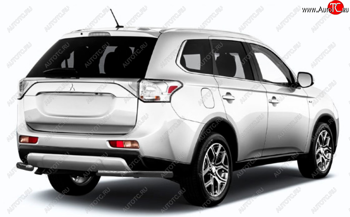 5 499 р. Защита заднего бампера Slitkoff (Ø 57 мм) Mitsubishi Outlander GF 2-ой рестайлинг (2015-2018) (Сталь с полимерным покрытием. Цвет: черный)  с доставкой в г. Москва