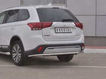 16 449 р. Защита заднего бампера (Ø42 мм, нержавейка) SLITKOFF Mitsubishi Outlander GF 3-ий рестайлинг (2018-2022)  с доставкой в г. Москва. Увеличить фотографию 2