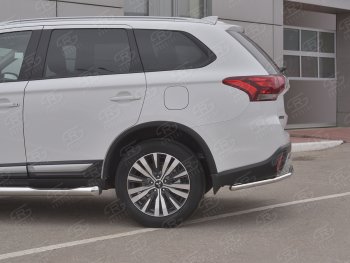 16 449 р. Защита заднего бампера (Ø42 мм, нержавейка) SLITKOFF Mitsubishi Outlander GF 3-ий рестайлинг (2018-2022)  с доставкой в г. Москва. Увеличить фотографию 3