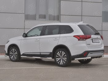 13 899 р. Защита заднего бампера (Ø63 мм уголки, нержавейка) SLITKOFF Mitsubishi Outlander GF 3-ий рестайлинг (2018-2022)  с доставкой в г. Москва. Увеличить фотографию 2