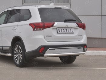 16 799 р. Защита заднего бампера (Ø63 мм, нержавейка) SLITKOFF Mitsubishi Outlander GF 3-ий рестайлинг (2018-2022)  с доставкой в г. Москва. Увеличить фотографию 2