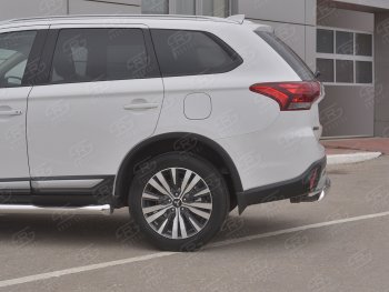 15 999 р. Защита заднего бампера (Ø75x42 мм, нержавейка) Russtal Mitsubishi Outlander GF 3-ий рестайлинг (2018-2022)  с доставкой в г. Москва. Увеличить фотографию 3