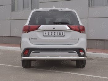 18 649 р. Защита заднего бампера (Ø63 мм, нержавейка) RUSSTAL Mitsubishi Outlander GF 3-ий рестайлинг (2018-2022)  с доставкой в г. Москва. Увеличить фотографию 2