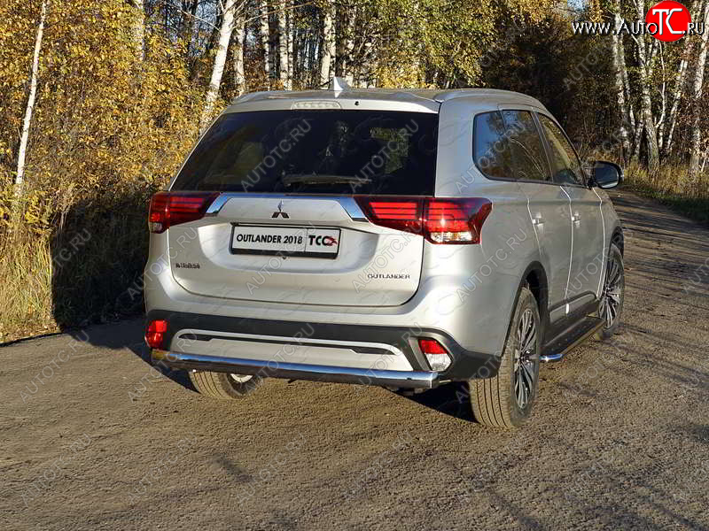 24 099 р. Защита заднего бампера (овальная) ТСС (нержавейка d75х42 мм) Mitsubishi Outlander GF 3-ий рестайлинг (2018-2022)  с доставкой в г. Москва