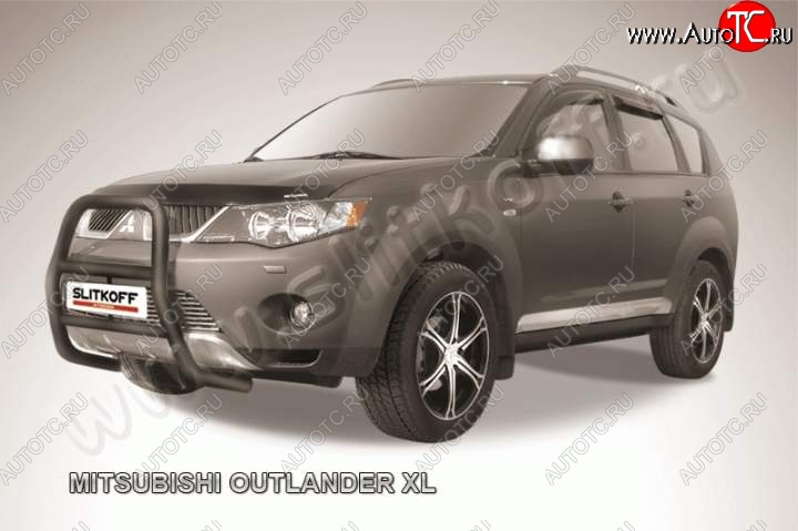 20 449 р. Кенгурятник d57 высокий Mitsubishi Outlander XL (CW)  дорестайлинг (2005-2009) (Цвет: серебристый)  с доставкой в г. Москва