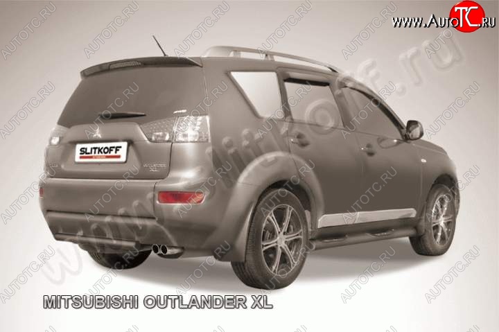 6 399 р. Защита задняя Slitkoff  Mitsubishi Outlander  XL (2005-2009) (CW)  дорестайлинг (Цвет: серебристый)  с доставкой в г. Москва