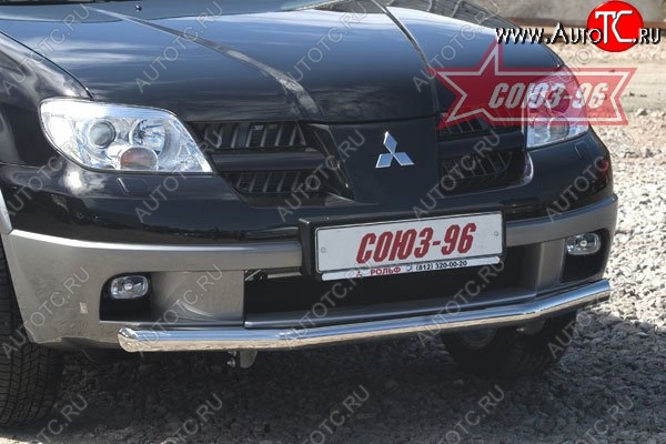 9 584 р. Защита переднего бампера одинарная Souz-96 (d60) Mitsubishi Outlander CU (2003-2009)  с доставкой в г. Москва