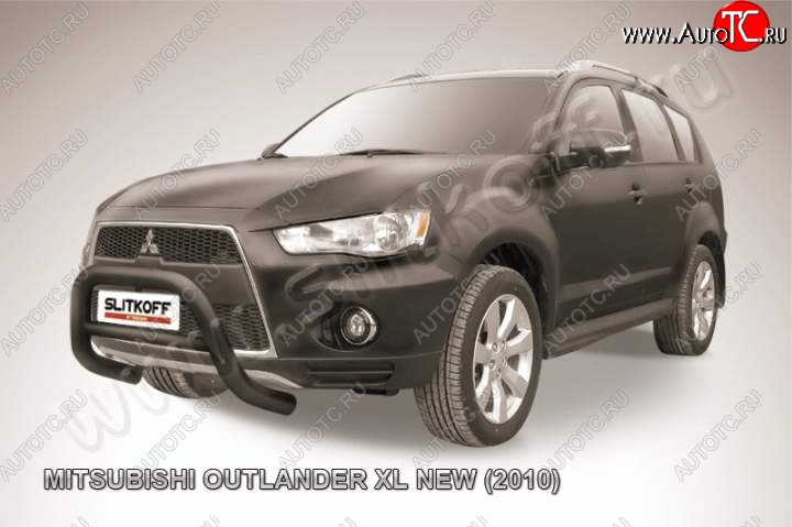 23 599 р. Кенгурятник d76 низкий Mitsubishi Outlander XL (CW)  рестайлинг (2010-2013) (Цвет: серебристый)  с доставкой в г. Москва