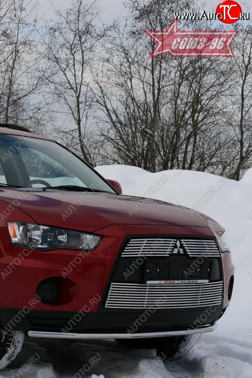 8 729 р. Защита переднего бампера из одинарной трубы диаметром 42мм Souz-96 Mitsubishi Outlander XL (CW)  рестайлинг (2010-2013)  с доставкой в г. Москва