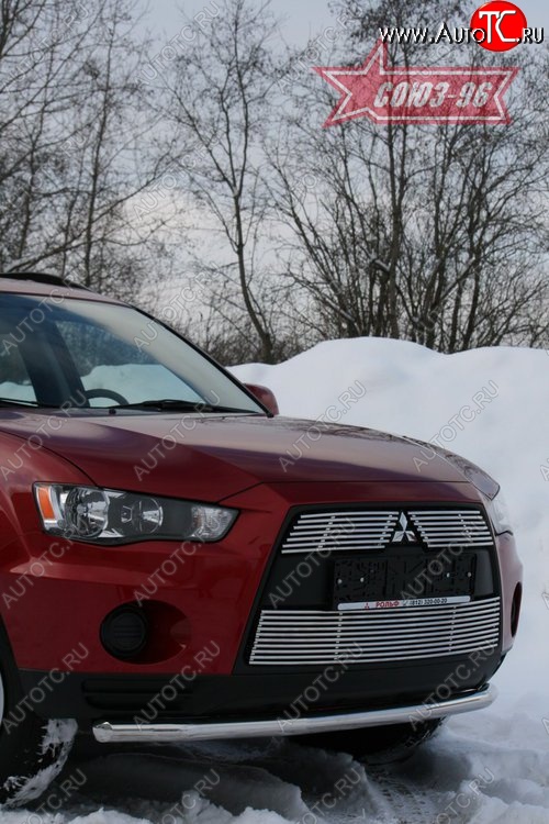 9 809 р. Защита переднего бампера из одинарной трубы (d60) Souz-96 Mitsubishi Outlander XL (CW)  рестайлинг (2010-2013)  с доставкой в г. Москва