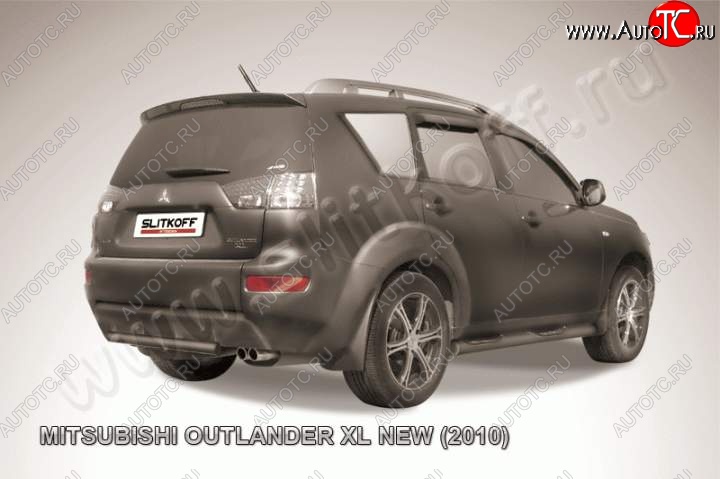 6 399 р. Защита задняя Slitkoff Mitsubishi Outlander XL (CW)  рестайлинг (2010-2013) (Цвет: серебристый)  с доставкой в г. Москва