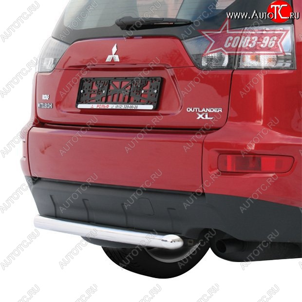 6 884 р. Защита заднего бампера Souz-96 (d60) Mitsubishi Outlander XL (CW)  рестайлинг (2010-2013)  с доставкой в г. Москва