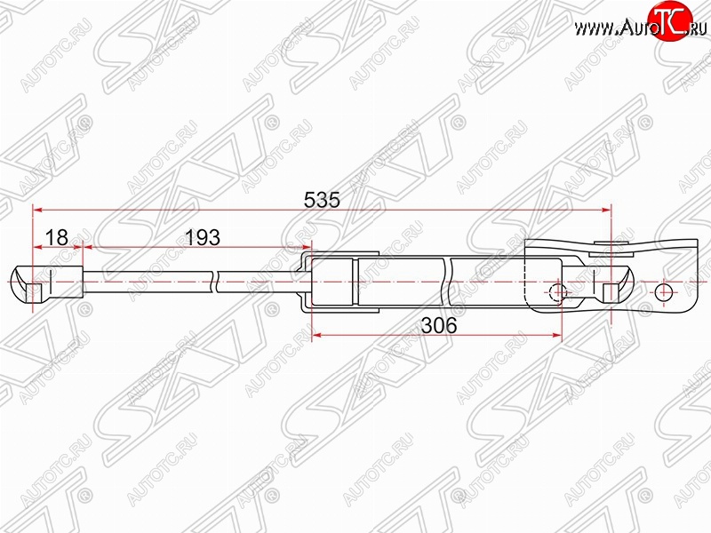 929 р. Левый газовый упор крышки багажника SAT  Mitsubishi Outlander  GF (2012-2014) дорестайлинг  с доставкой в г. Москва