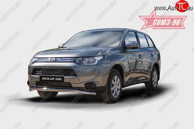 12 239 р. Защита переднего бампера одинарная Souz-96 Premium (d60) Mitsubishi Outlander GF дорестайлинг (2012-2014)  с доставкой в г. Москва