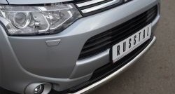 13 999 р. Одинарная защита переднего бампера диаметром 63 мм SLITKOFF Mitsubishi Outlander GF дорестайлинг (2012-2014)  с доставкой в г. Москва. Увеличить фотографию 2