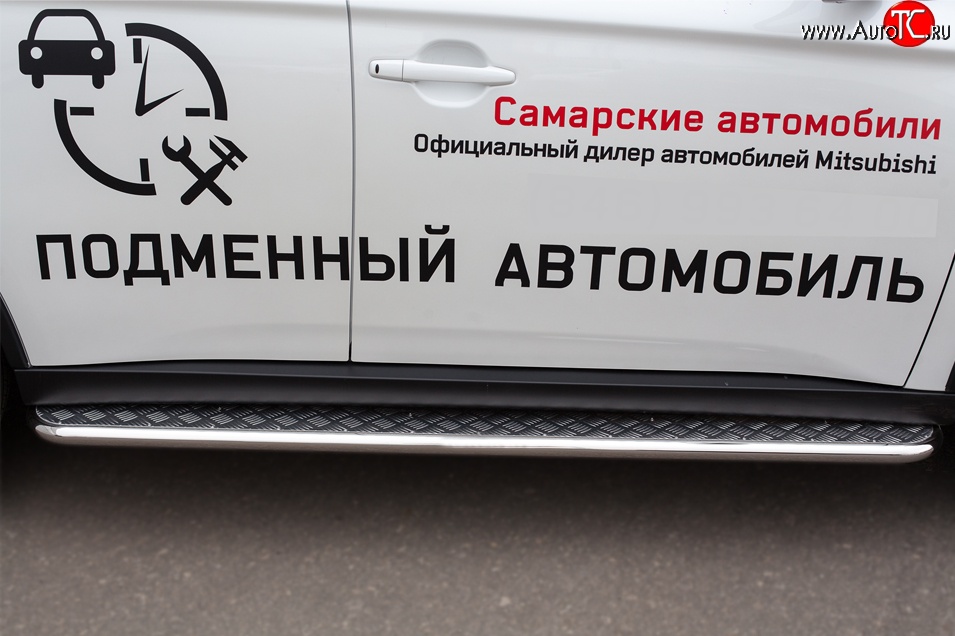 24 649 р. Широкая защита порогов (рестайлинг) SLITKOFF  Mitsubishi Outlander  GF (2014-2016) 1-ый рестайлинг  с доставкой в г. Москва