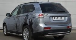 14 449 р. Защита заднего бампера (Ø76 и 42 мм, нержавейка) SLITKOFF Mitsubishi Outlander GF дорестайлинг (2012-2014)  с доставкой в г. Москва. Увеличить фотографию 4