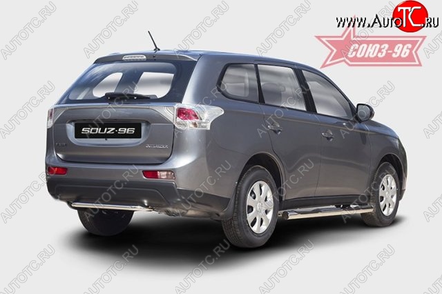 9 359 р. Узкая защита заднего бампера (d42) Souz-96 Mitsubishi Outlander GF дорестайлинг (2012-2014)  с доставкой в г. Москва