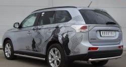 13 999 р. Одинарная защита заднего бампера из трубы диаметром 63 мм SLITKOFF Mitsubishi Outlander GF дорестайлинг (2012-2014)  с доставкой в г. Москва. Увеличить фотографию 4