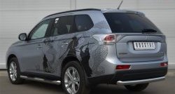 14 999 р. Одинарная защита заднего бампера из трубы диаметром 76 мм SLITKOFF Mitsubishi Outlander GF дорестайлинг (2012-2014)  с доставкой в г. Москва. Увеличить фотографию 4