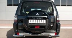 Защита заднего бампера (Ø63 мм уголки, нержавейка) SLITKOFF Mitsubishi (Митсубиси) Pajero (Паджеро)  4 V90 (2014-2020) 4 V90 2-ой рестайлинг