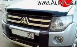 2 699 р. Дефлектор капота NovLine Mitsubishi Pajero 4 V90 дорестайлинг (2006-2011)  с доставкой в г. Москва. Увеличить фотографию 1