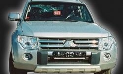 11 549 р. Накладка на передний бампер (Wagon) CT Mitsubishi Pajero 4 V90 дорестайлинг (2006-2011) (Неокрашенная)  с доставкой в г. Москва. Увеличить фотографию 2