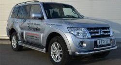 22 999 р. Защита переднего бампера (2 трубыØ76 и 63 мм, нержавейка) SLITKOFF  Mitsubishi Pajero ( 4 V90,  4 V80) (2011-2015) 1-ый рестайлинг, 3 дв. 1-ый рестайлинг  с доставкой в г. Москва. Увеличить фотографию 4