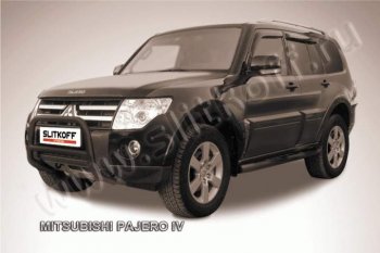 18 999 р. Кенгурятник d57 низкий  Mitsubishi Pajero ( 4 V90,  4 V80) (2006-2015) дорестайлинг, дорестайлинг, 1-ый рестайлинг, 3 дв. 1-ый рестайлинг (Цвет: серебристый)  с доставкой в г. Москва. Увеличить фотографию 1