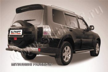 8 949 р. Уголки d76  Mitsubishi Pajero  4 V90 (2006-2015) дорестайлинг, 1-ый рестайлинг (Цвет: серебристый)  с доставкой в г. Москва. Увеличить фотографию 1