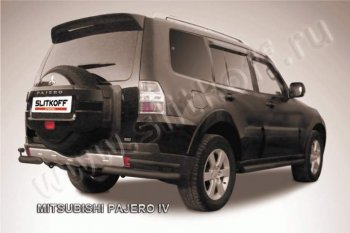 10 999 р. Уголки d76+d42 двойные  Mitsubishi Pajero  4 V90 (2006-2015) дорестайлинг, 1-ый рестайлинг (Цвет: серебристый)  с доставкой в г. Москва. Увеличить фотографию 1