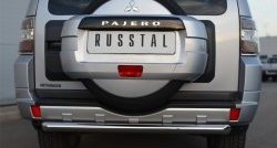 11 999 р. Одинарная защита заднего бампера из трубы диаметром 63 мм Russtal Mitsubishi Pajero 4 V90 дорестайлинг (2006-2011)  с доставкой в г. Москва. Увеличить фотографию 1