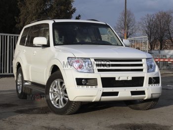 8 199 р. Решётка радиатора BROOMER Design  Mitsubishi Pajero ( 4 V90,  4 V80) (2006-2015) дорестайлинг, дорестайлинг, 1-ый рестайлинг, 3 дв. 1-ый рестайлинг (Неокрашенная)  с доставкой в г. Москва. Увеличить фотографию 4