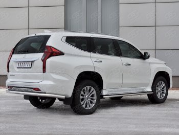 17 499 р. Защита заднего бампера SLITKOFF (Ø63 мм секции, нержавейка) Mitsubishi Pajero Sport QF рестайлинг (2019-2022)  с доставкой в г. Москва. Увеличить фотографию 3