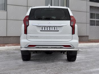 17 499 р. Защита заднего бампера SLITKOFF (Ø63 мм секции, нержавейка) Mitsubishi Pajero Sport QF рестайлинг (2019-2022)  с доставкой в г. Москва. Увеличить фотографию 2