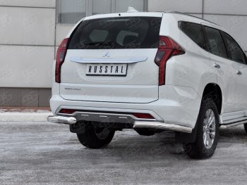 17 699 р. Защита заднего бампера (Ø76 мм уголки, нержавейка) Mitsubishi Pajero Sport QF рестайлинг (2019-2022)  с доставкой в г. Москва. Увеличить фотографию 4