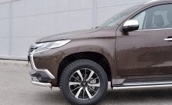 16 849 р. Защита переднего бампера (Ø63 мм, нержавейка) SLITKOFF  Mitsubishi Pajero Sport  QE (2015-2021) дорестайлинг  с доставкой в г. Москва. Увеличить фотографию 4