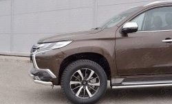 18 449 р. Защита переднего бампера (2 трубыØ63 мм, нержавейка) SLITKOFF  Mitsubishi Pajero Sport  QE (2015-2021) дорестайлинг  с доставкой в г. Москва. Увеличить фотографию 4