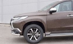 17 549 р. Защита переднего бампера (Ø76 мм, нержавейка) SLITKOFF Mitsubishi Pajero Sport QE дорестайлинг (2015-2021)  с доставкой в г. Москва. Увеличить фотографию 4