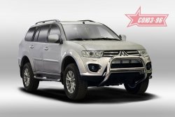 14 417 р. Защита переднего бампера Souz-96 (d76)  Mitsubishi Pajero Sport  QE (2015-2021) дорестайлинг  с доставкой в г. Москва. Увеличить фотографию 1