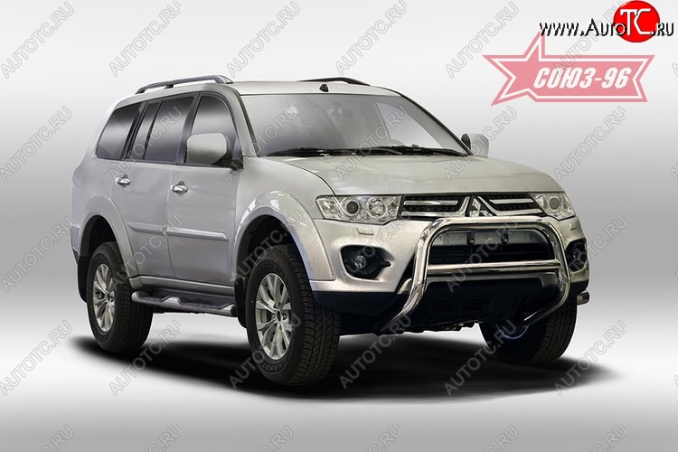 14 417 р. Защита переднего бампера Souz-96 (d76) Mitsubishi Pajero Sport QE дорестайлинг (2015-2021)  с доставкой в г. Москва