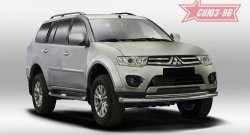 15 389 р. Защита переднего бампера двойная Souz-96 (d76/42)  Mitsubishi Pajero Sport  QE (2015-2021) дорестайлинг  с доставкой в г. Москва. Увеличить фотографию 1