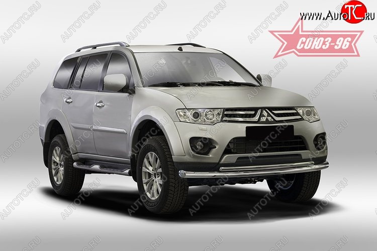 15 389 р. Защита переднего бампера двойная Souz-96 (d76/42) Mitsubishi Pajero Sport QE дорестайлинг (2015-2021)  с доставкой в г. Москва