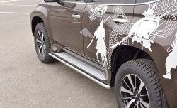 17 299 р. Защита порогов из круглой трубы диаметром 42 мм SLITKOFF Mitsubishi Pajero Sport QE дорестайлинг (2015-2021)  с доставкой в г. Москва. Увеличить фотографию 3