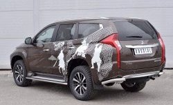 15 549 р. Защита заднего бампера (Ø63 мм уголки, нержавейка) SLITKOFF  Mitsubishi Pajero Sport  QE (2015-2021) дорестайлинг  с доставкой в г. Москва. Увеличить фотографию 2